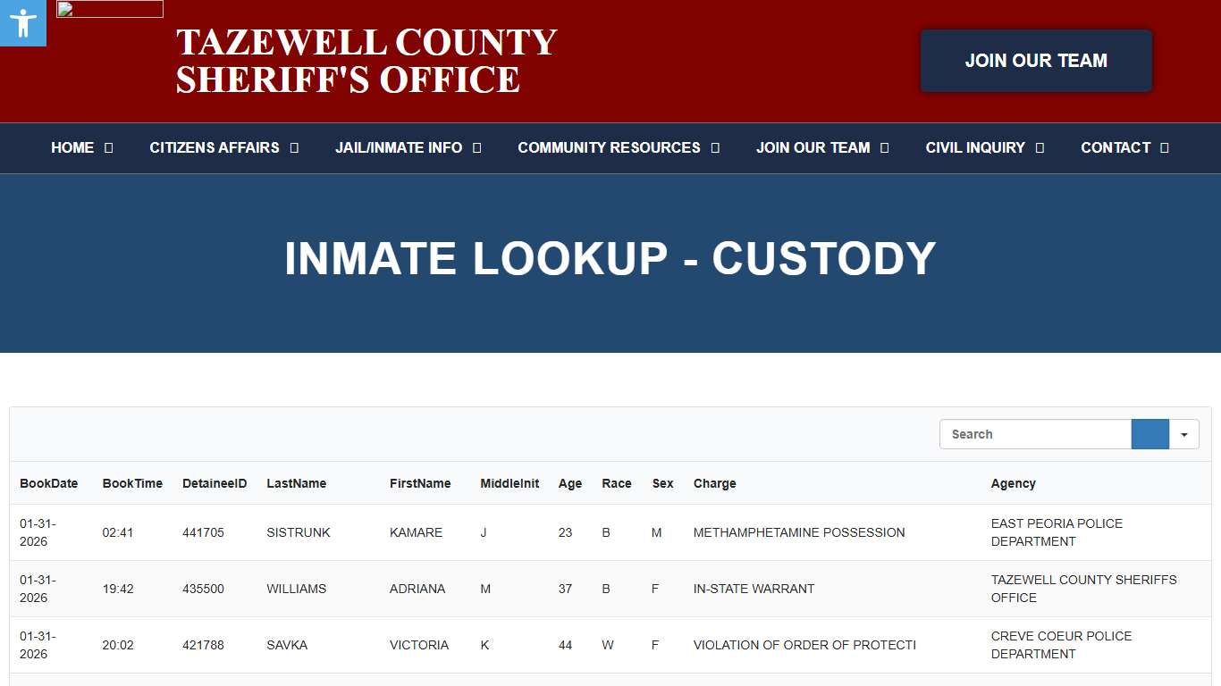 Inmate Lookup - C - Tazewell County Sheriff